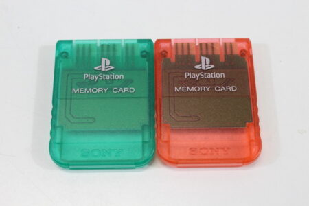 Lot of 2 Official SONY PlayStation 1 OEM Memory Card SCPH-1020 Clear Pink Teal for PS1 Console (B) SONY PlayStation 1 PS1