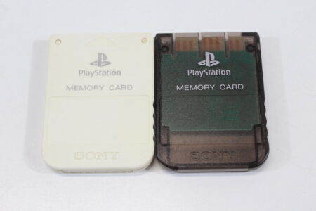 Lot of 2 Official SONY PlayStation 1 OEM Memory Card SCPH-1020 White Clear Smoke Black for PS1 Console (B) SONY PlayStation 1 PS1