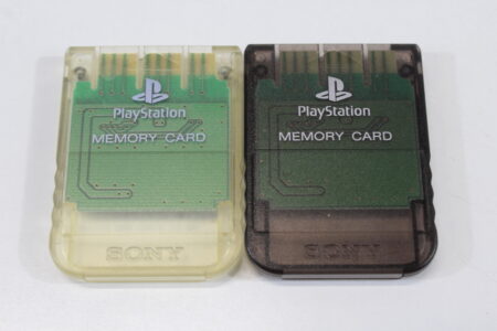 Lot of 2 Official SONY PlayStation 1 OEM Memory Card SCPH-1020 Clear Smoke Black for PS1 Console (B) SONY PlayStation 1 PS1