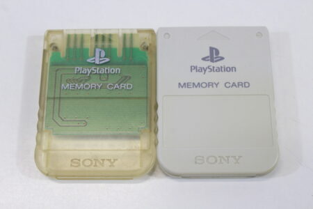 Lot of 2 Official SONY PlayStation 1 OEM Memory Card SCPH-1020 Clear Light Gray for PS1 Console (B) SONY PlayStation 1 PS1