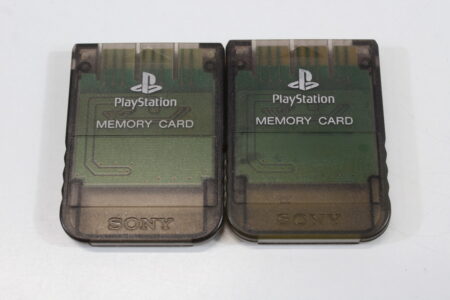 Lot of 2 Official SONY PlayStation 1 OEM Memory Card SCPH-1020 Clear Black Smoke for PS1 Console (B) SONY PlayStation 1 PS1