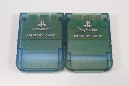 Lot of 2 Official SONY PlayStation 1 OEM Memory Card SCPH-1020 Clear Blue for PS1 Console (B) SONY PlayStation 1 PS1