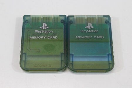 Lot of 2 Official SONY PlayStation 1 OEM Memory Card SCPH-1020 Clear Blue for PS1 Console (B) SONY PlayStation 1 PS1