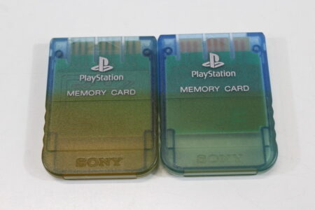 Lot of 2 Official SONY PlayStation 1 OEM Memory Card SCPH-1020 Clear Blue for PS1 Console (B) SONY PlayStation 1 PS1