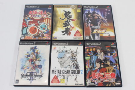 Lot of 6 Metal Gear Solid 2 Sons of Liberty Kingdom Hearts II Lupin the 3rd Drum Master Onimusha Hokuto no Ken CIB (B) SONY PlayStation 2 PS2