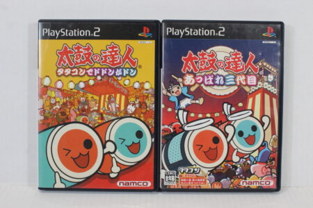 Lot of 2 Taiko no Tatsujin Drum Master Tatakon de Dodon ga Don & Appare San Daime 3 CIB (B) SONY PlayStation 2 PS2