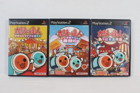 Lot of 3 Taiko no Tatsujin Drum Master Tatakon de Dodon ga Don & Harumatsuri & Appare San Daime 3 CIB (B) SONY PlayStation 2 PS2