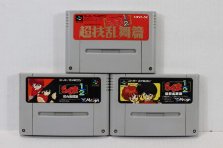 Lot of 3 Ranma 1/2 Bakuretsu Rantou & Chonai Gekitou & Chogi Ranbu Hen (B) Nintendo Super Famicom SFC