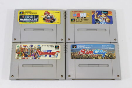 Lot of 4 Super Mario Kart Yu Yu Hakusho 2 Sim City Dragon Quest VI 6 (B) Nintendo Super Famicom SFC