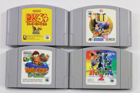 Lot of 4 Donkey Kong 64, Diddy Kong Racing, Baku Bomberman, Pokemon Stadium 2 (B) Nintendo 64 N64