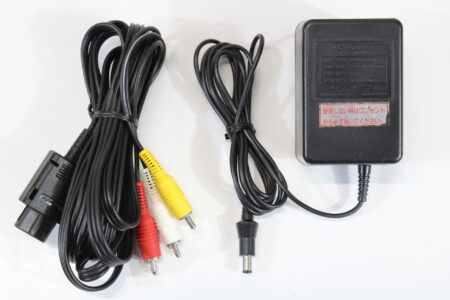 Lot of 2 Official Nintendo Power AC Adapter & AV Cable for Super Famicom OEM (B) SFC FC