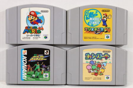 Lot of 4 Super Mario 64 Mario Tennis J. League Soccer Yoshi Story (B) Nintendo 64 N64