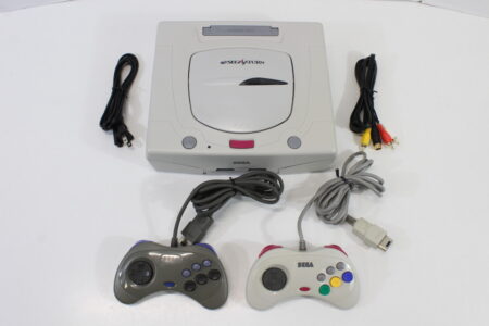 SEGA Saturn White Console Controller x2 AC AV Cables HST-3220 (B) SEGA SATURN SS