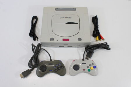 SEGA Saturn White Console Controller x2 AC AV Cables HST-3220 (B) SEGA SATURN SS