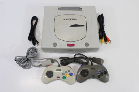 SEGA Saturn White Console Controller x2 AC AV Cables HST-3220 (B) SEGA SATURN SS