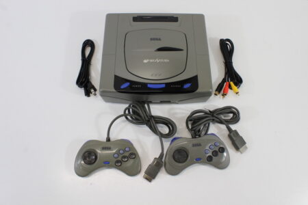 SEGA Saturn Gray Console Controller x2 AC AV Cables HST-3200 (A) SEGA SATURN SS