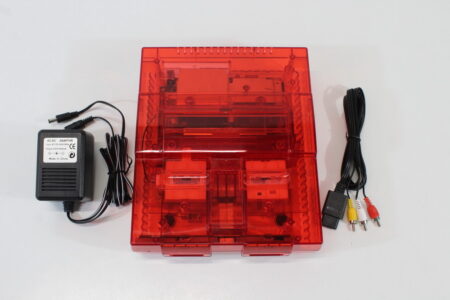 Super Nintendo Console Transparent Clear Red AC AV Super Famicom Conversion NTSC REGION FREE MOD (A) Super Nintendo SNES Super Famicom SFC