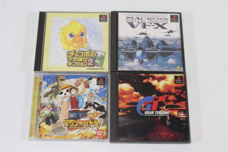 Lot of 4 One Piece Gran Turismo Macross Digital Mission VF-X Chocobo Mystery Dungeon 2 CIB (B) SONY PlayStation 1 PS1