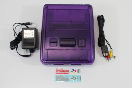 Super Famicom Console Transparent Clear Purple AC AV NTSC-J / NTSC-U/C Red LED (A) Super Nintendo SNES Super Famicom SFC