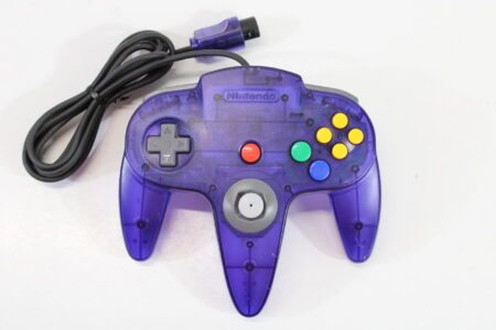 Official Nintendo 64 Controller Funtastic Grape 10/10 Tight Stick N64 (B)