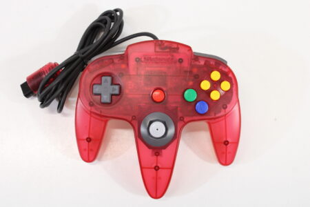 Official Nintendo 64 Controller Watermelon Red x Clear Back 10/10 Tight Stick N64 (B)