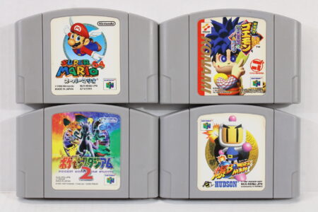 Lot of 4 Super Mario 64 Goemon Baku Bomberman Pokemon Stadium 2 (B) Nintendo 64 N64