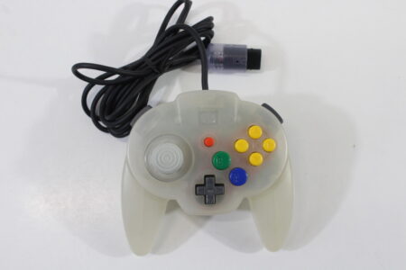 Hori Pad Mini Nintendo 64 Controller Clear Snow White W/ Atomic Purple Plug N64 (C Cosmetic Wears)
