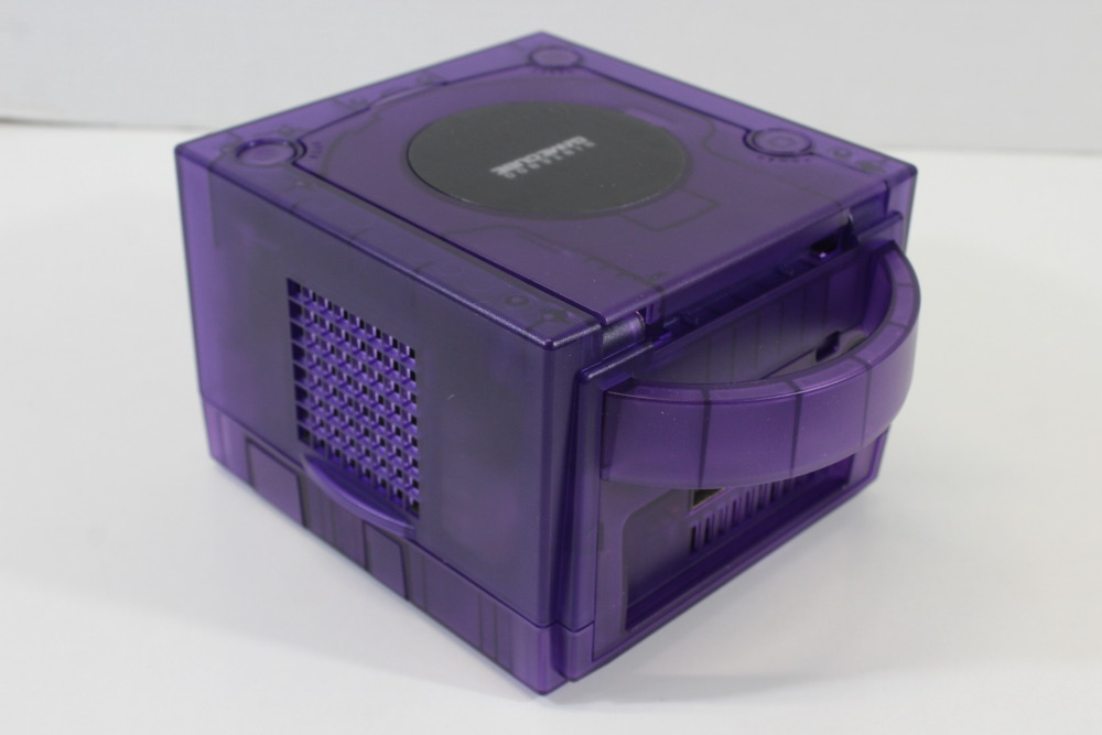 Nintendo GameCube Clear Purple Console & Controller AC Adapter AV Cable Memory Card GC Play US Region Games (B)