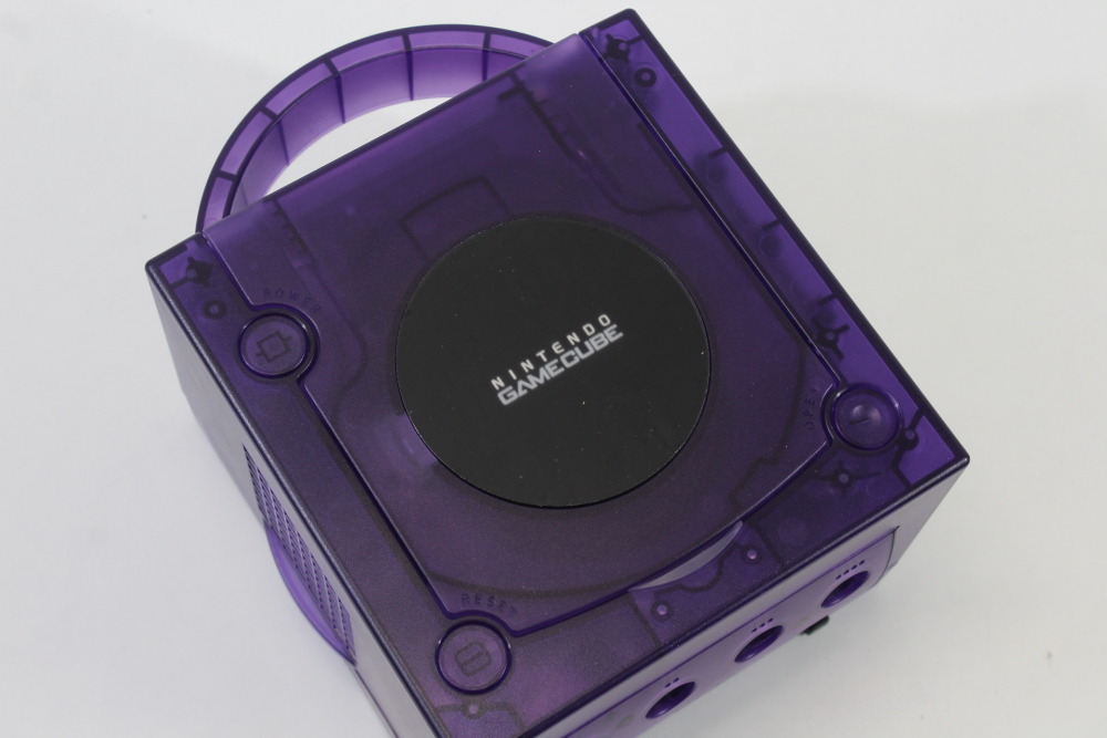 Nintendo GameCube Clear Purple Console & Controller AC Adapter AV Cable Memory Card GC Play US Region Games (B)
