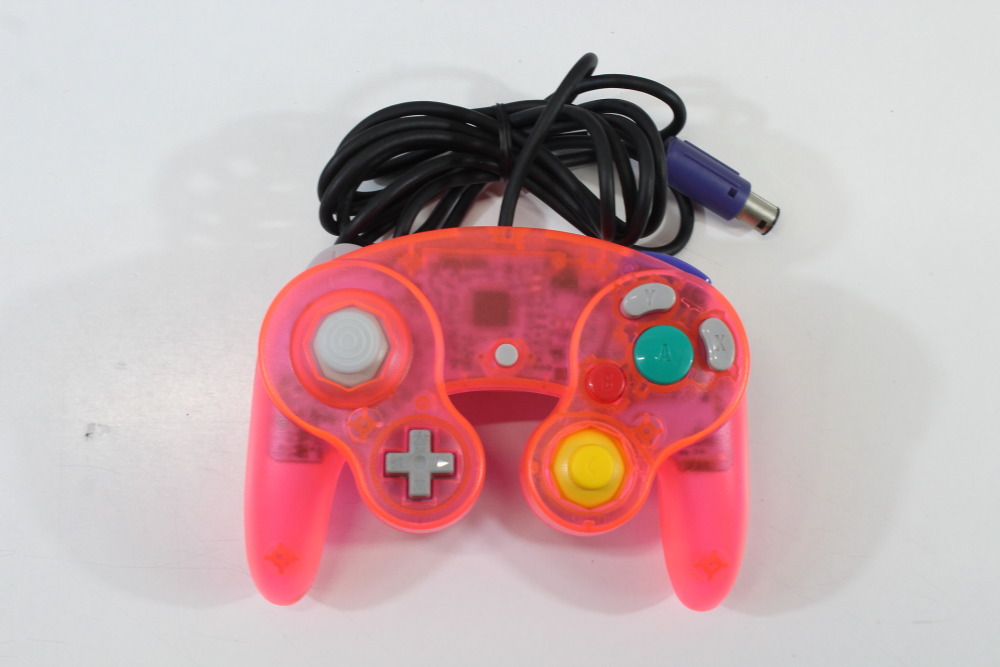 Nintendo GameCube Pastel Pink Console & Controller AC Adapter AV Cable Memory Card GC Play US Region Games (B)