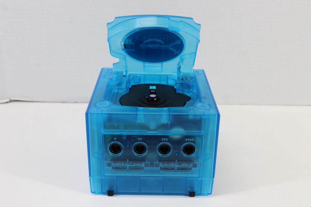Nintendo GameCube Clear Ice Blue Console & Controller AC Adapter AV Cable Memory Card GC Play US Region Games (B)