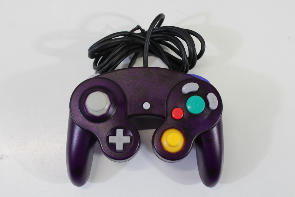 Nintendo GameCube Clear Purple Console & Controller AC Adapter AV Cable Memory Card GC Play US Region Games (B)