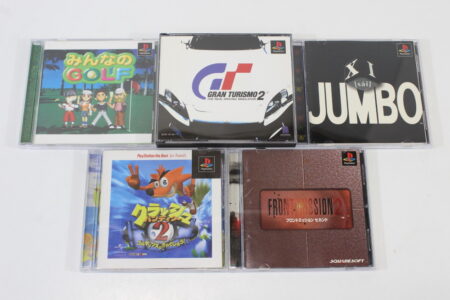 Lot of 5 Gran Turismo 2 XI Jumbo Minna no Golf Crash Bandicoot 2 Front Mission 2 (B) SONY PlayStation 1 PS1