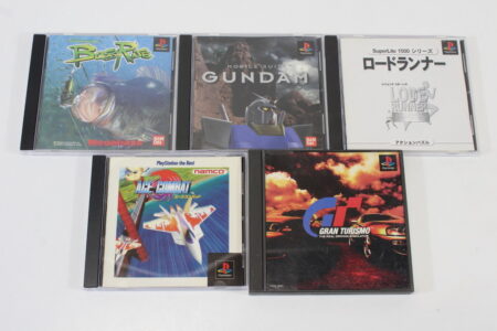 Lot of 5 Gran Turismo Ace Combat BassRise Lode Runner Mobile Suit Gundam (B) SONY PlayStation 1 PS1