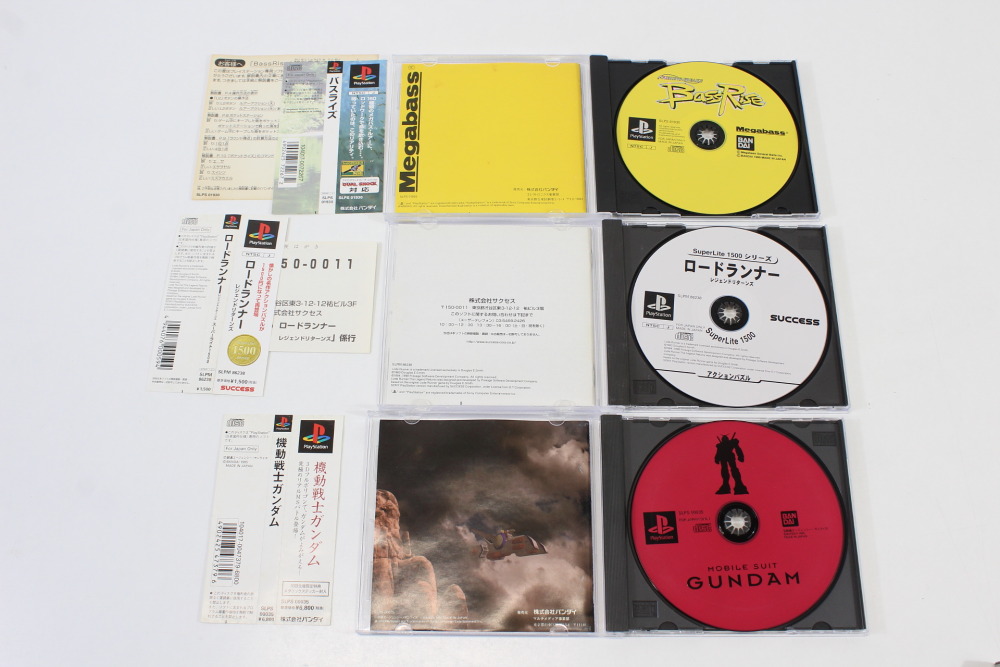 Lot of 5 Gran Turismo Ace Combat BassRise Lode Runner Mobile Suit Gundam (B) SONY PlayStation 1 PS1