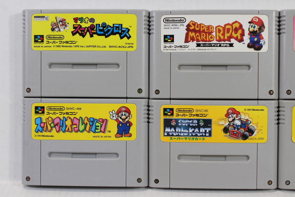 Lot of 6 Super Mario Kart World RPG Collection / All-Stars Yoshi's Island Picross (B) Nintendo Super Famicom SFC