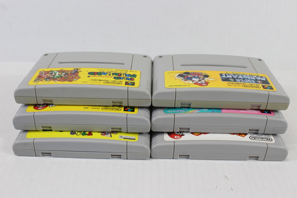 Lot of 6 Super Mario Kart World RPG Collection / All-Stars Yoshi's Island Picross (B) Nintendo Super Famicom SFC