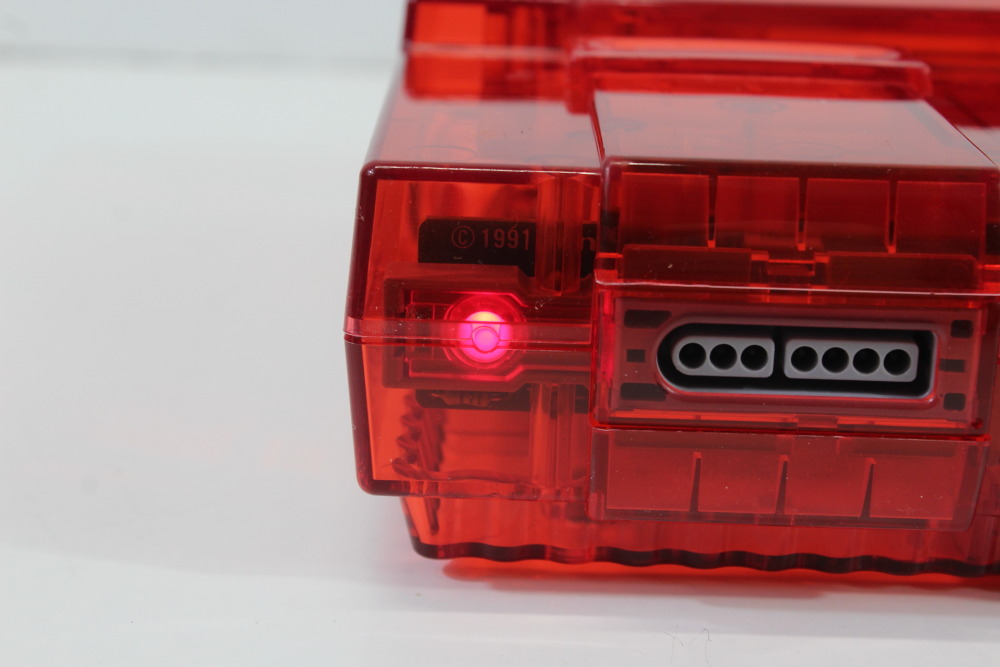 Super Nintendo Console Transparent Clear Red AC AV Super Famicom Conversion Plays NTSC-U/C & NTSC-J & Controller x1 Game x2 (A) Super Nintendo SNES Super Famicom SFC