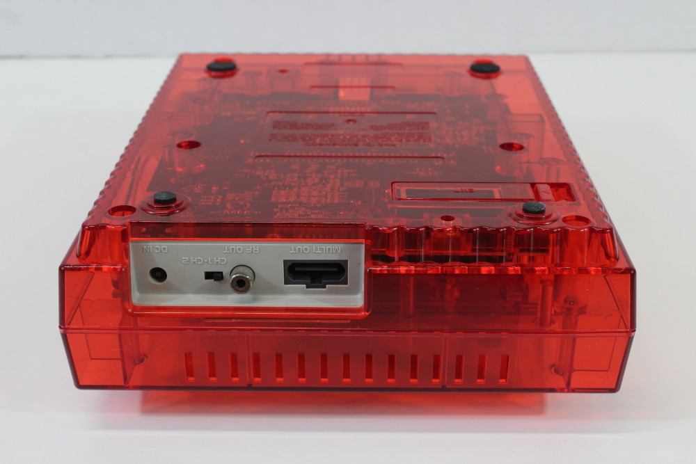 Super Nintendo Console Transparent Clear Red AC AV Super Famicom Conversion Plays NTSC-U/C & NTSC-J & Controller x1 Game x2 (A) Super Nintendo SNES Super Famicom SFC