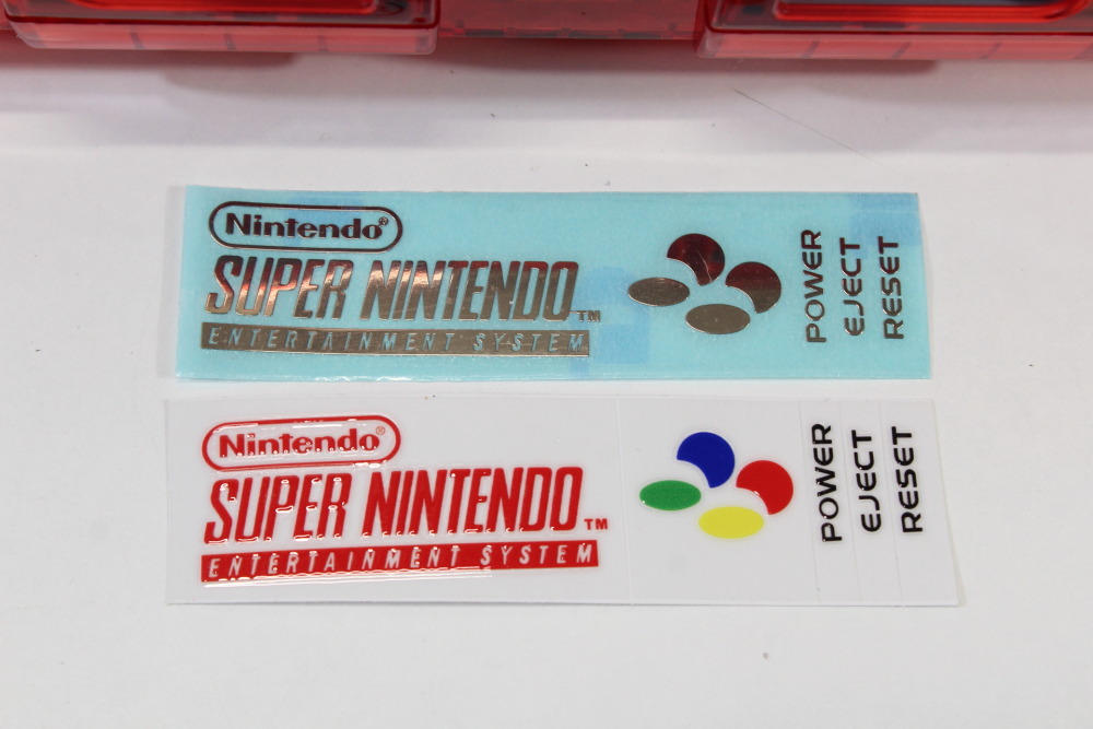 Super Nintendo Console Transparent Clear Red AC AV Super Famicom Conversion Plays NTSC-U/C & NTSC-J & Controller x1 Game x2 (A) Super Nintendo SNES Super Famicom SFC