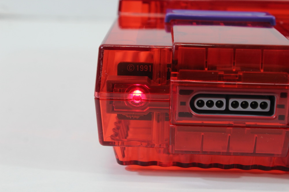 Super Nintendo Console Transparent Clear Red AC AV Super Famicom Conversion Plays NTSC-U/C & NTSC-J & Controller x1 Game x2 (A) Super Nintendo SNES Super Famicom SFC