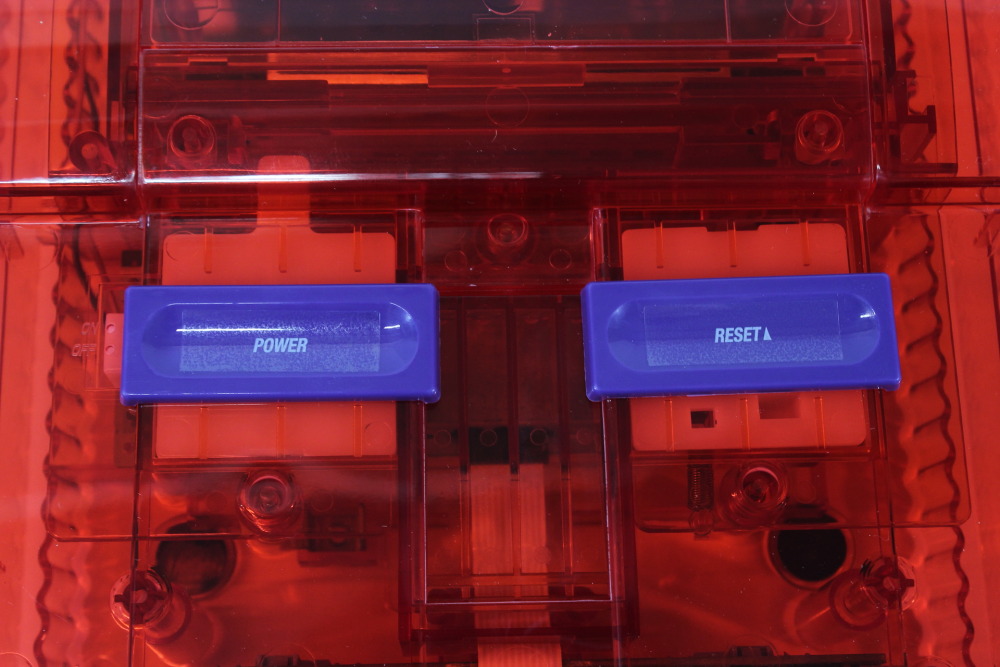 Super Nintendo Console Transparent Clear Red AC AV Super Famicom Conversion Plays NTSC-U/C & NTSC-J & Controller x1 Game x2 (A) Super Nintendo SNES Super Famicom SFC