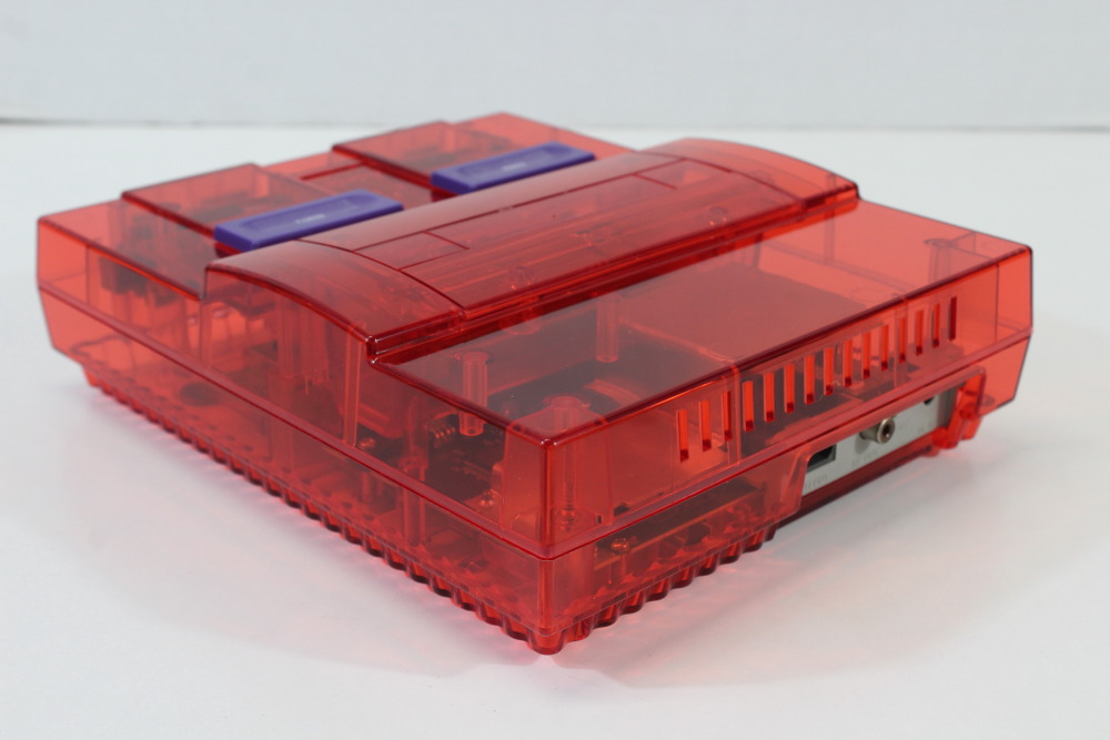 Super Nintendo Console Transparent Clear Red AC AV Super Famicom Conversion Plays NTSC-U/C & NTSC-J & Controller x1 Game x2 (A) Super Nintendo SNES Super Famicom SFC