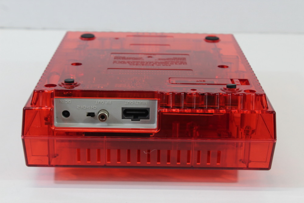 Super Nintendo Console Transparent Clear Red AC AV Super Famicom Conversion Plays NTSC-U/C & NTSC-J & Controller x1 Game x2 (A) Super Nintendo SNES Super Famicom SFC