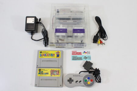 Super Nintendo Console Transparent Crystal Clear AC AV Super Famicom Conversion Plays NTSC-U/C & NTSC-J & Controller x1 Game x2 (A) Super Nintendo SNES Super Famicom SFC