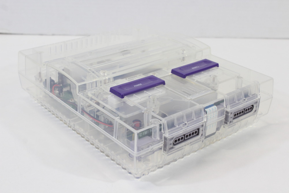 Super Nintendo Console Transparent Crystal Clear AC AV Super Famicom Conversion Plays NTSC-U/C & NTSC-J & Controller x1 Game x2 (A) Super Nintendo SNES Super Famicom SFC