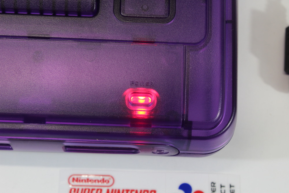 Super Famicom Console Transparent Clear Purple AC AV NTSC-J / NTSC-U/C Red LED & Controller x1 Game x2 (A) Super Nintendo SNES Super Famicom SFC