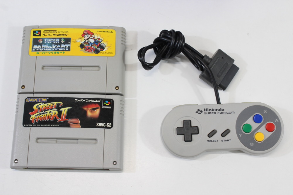 Super Famicom Console Transparent Clear Purple AC AV NTSC-J / NTSC-U/C Red LED & Controller x1 Game x2 (A) Super Nintendo SNES Super Famicom SFC