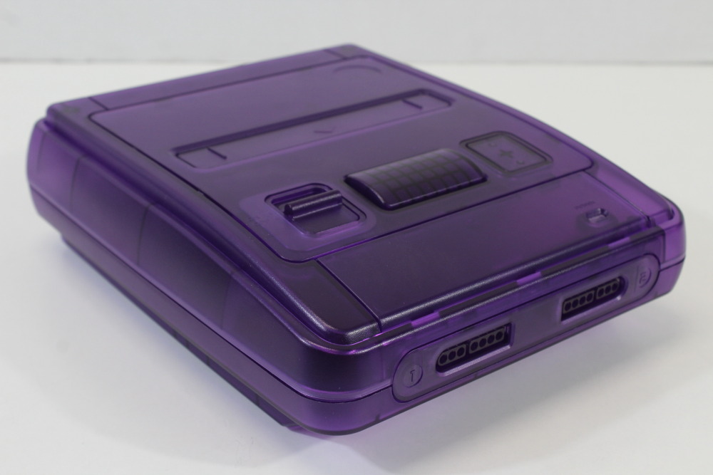 Super Famicom Console Transparent Clear Purple AC AV NTSC-J / NTSC-U/C Red LED & Controller x1 Game x2 (A) Super Nintendo SNES Super Famicom SFC