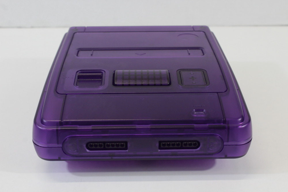 Super Famicom Console Transparent Clear Purple AC AV NTSC-J / NTSC-U/C Red LED & Controller x1 Game x2 (A) Super Nintendo SNES Super Famicom SFC
